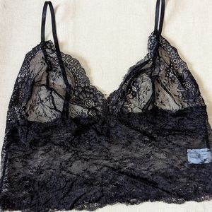 3/$10 SALE - Black Lace Bralette - 1XL